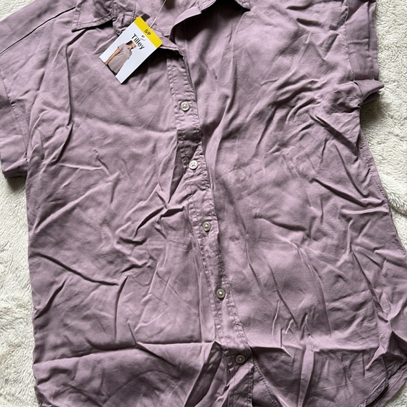 Tilley Lavender Button-Up Short Sleeve Top | 100% TENCEL | Size S - Picture 3 of 8